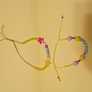 2 Handmade Bead Bracelets Bucket